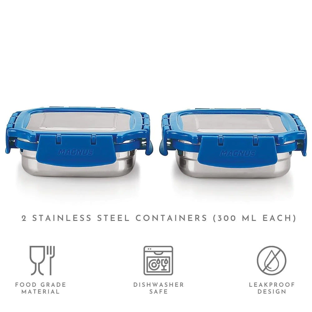 2 Airtight & Leakproof Lunch Box with Bag, 600 ml