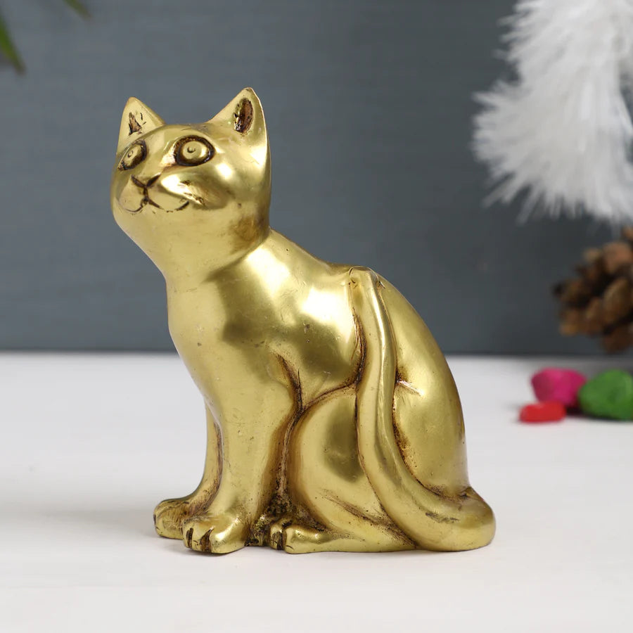 Brass Lucky Cat Antique (Pack of 1)