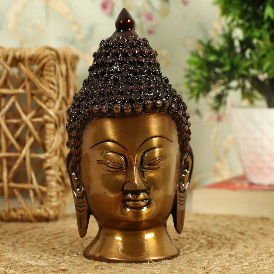 Art Lord Gautam Buddha Brass Statue Head