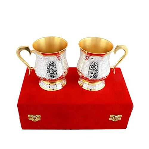 Silver & Gold Plated Coffee Mug Set