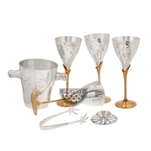 Silver Plated Glass With Ice Tub