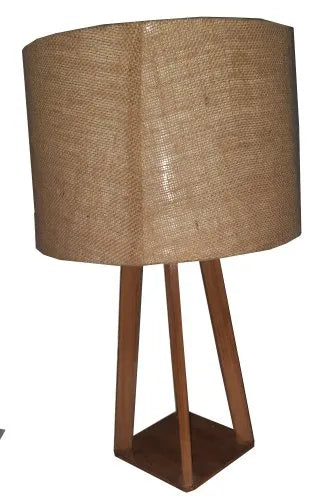 Wood and Aluminum Base Table Lamp