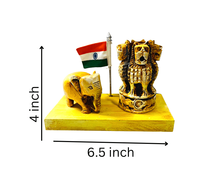 India Flag With Elephant and Ashoka Pen Stand