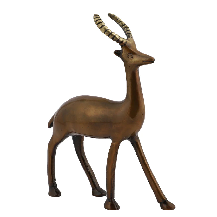 Art Brass Standing Deer Statue