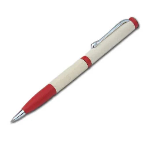 Red & White Wooden Ballpoint Pen