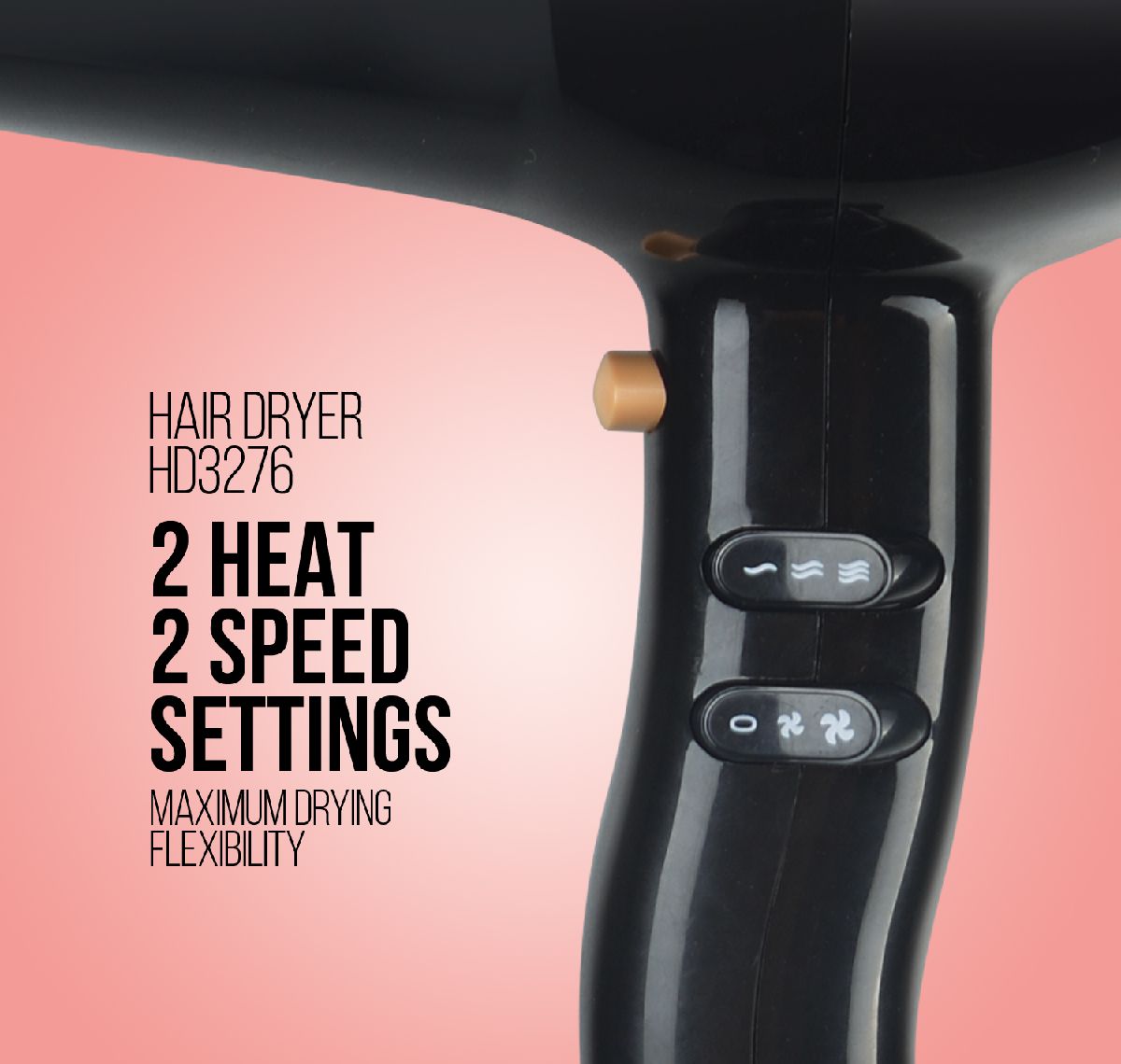 Professional and Powerful Hair Dryer (Black)