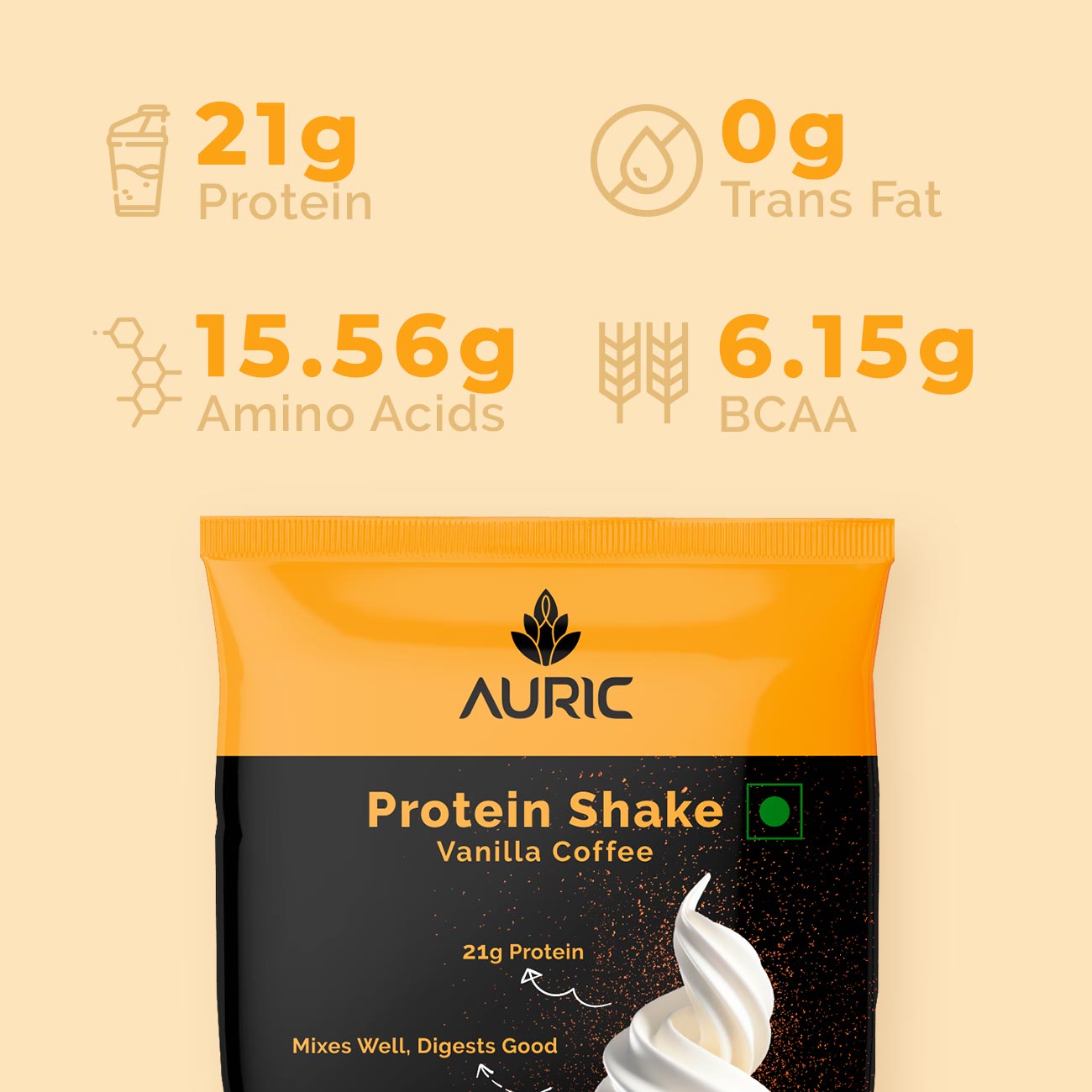 Auric Vegan Plant Protein Powder for Men & Women 8 Sachet