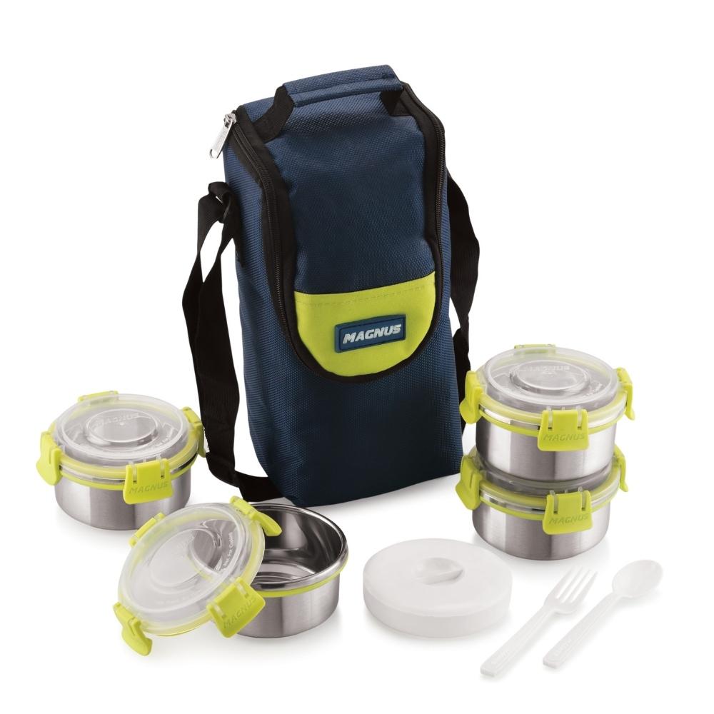 4 Airtight & Leakproof Stainless Steel Lunch Box with Bag
