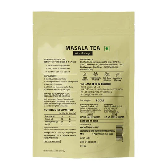 Auric Kadak Moringa Masala Tea 250 Gms | 125 cups