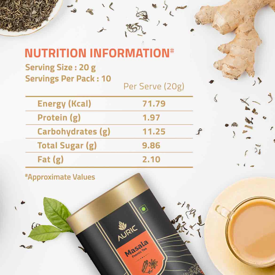 Auric Assorted Premix Tea in Taste of Elaichi & Masala