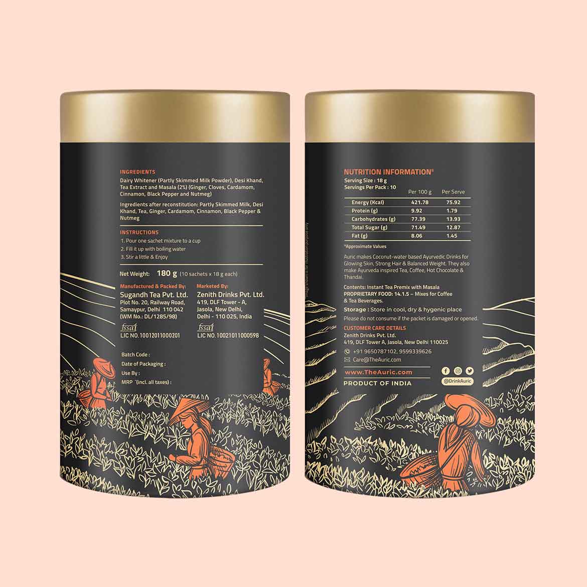 Auric Assorted Premix Tea in Taste of Elaichi & Masala