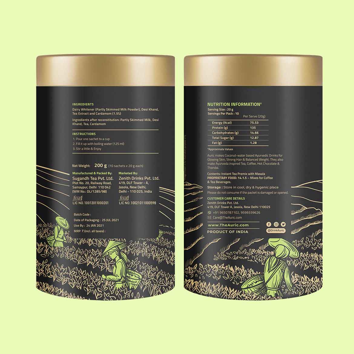 Auric Assorted Premix Tea in Taste of Elaichi & Masala