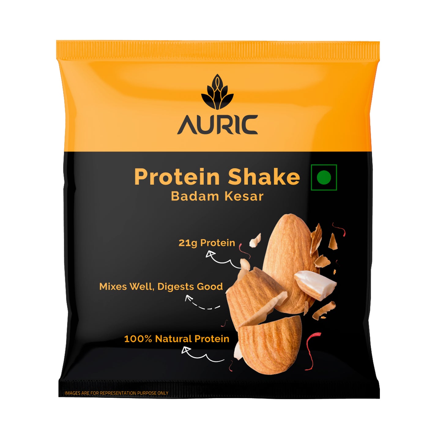 Vegan Protein Powder for Men & Women (Kesar Badam Flavor) 8 Sachet