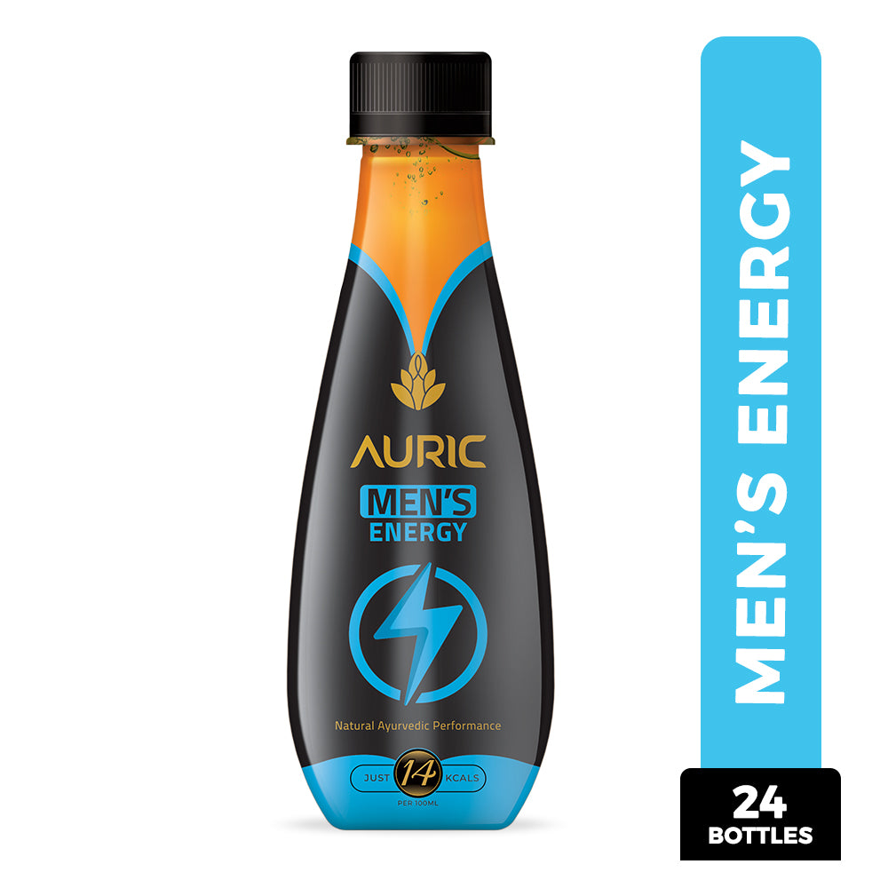 Auric Men's Energy Drink in Coconut Water for Stamina Pack of 24 Bottles