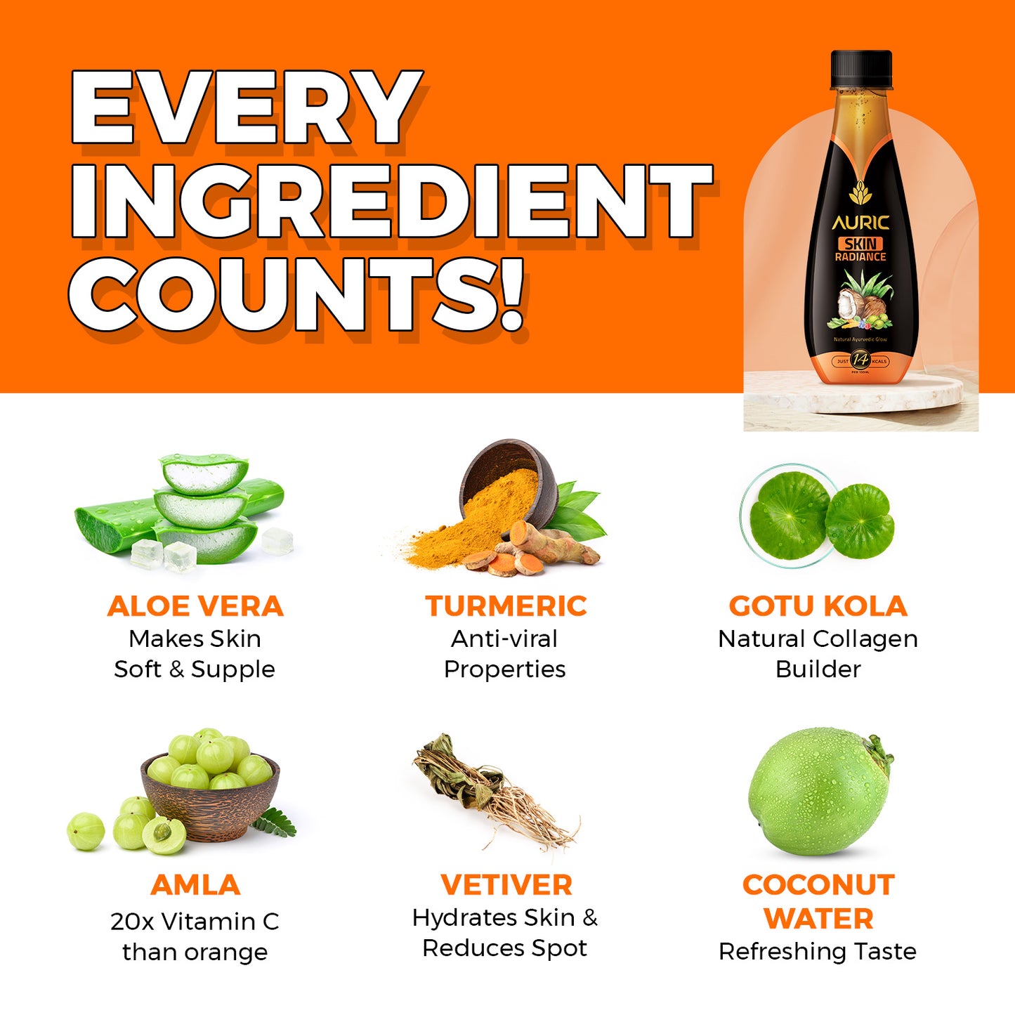 Auric Glow Skin Radiance Drinks| - 24 Bottles