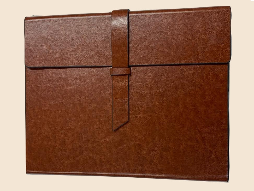BROWN SLIM A4 SIZE LEATHERETTE FOLDER