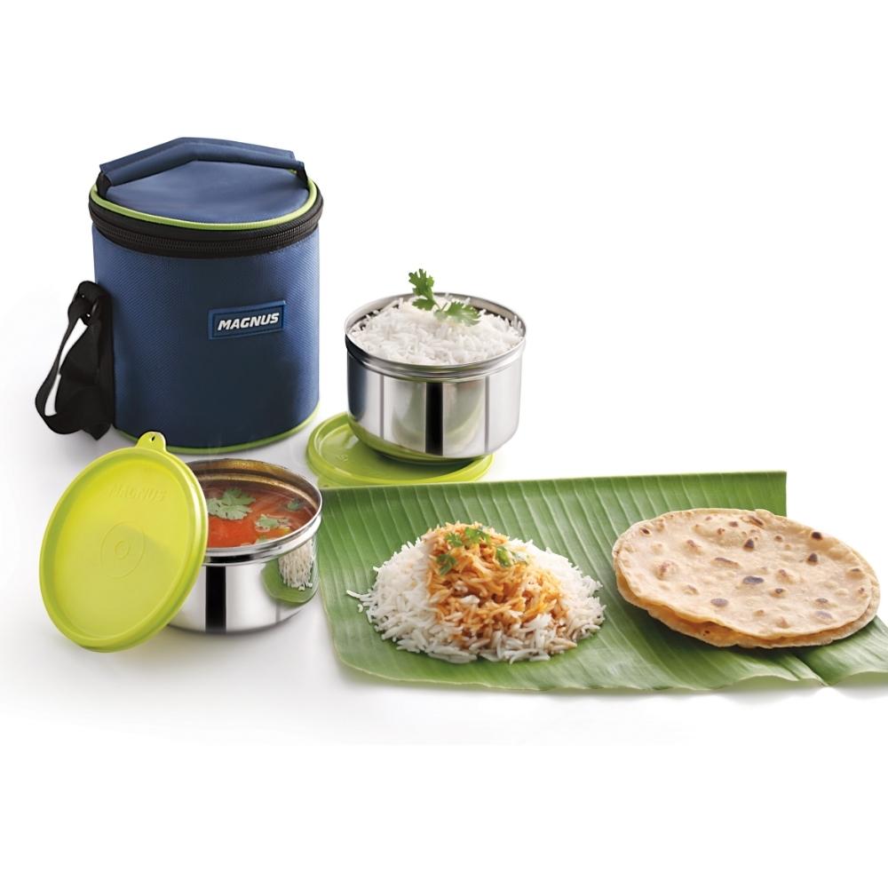 2 Airtight & Leakproof Stainless Steel Lunch Box with Bag