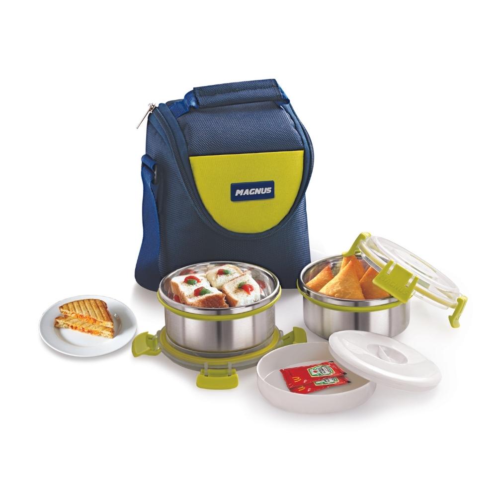 2 Airtight & Leakproof Stainless Steel Lunch Box with Bag