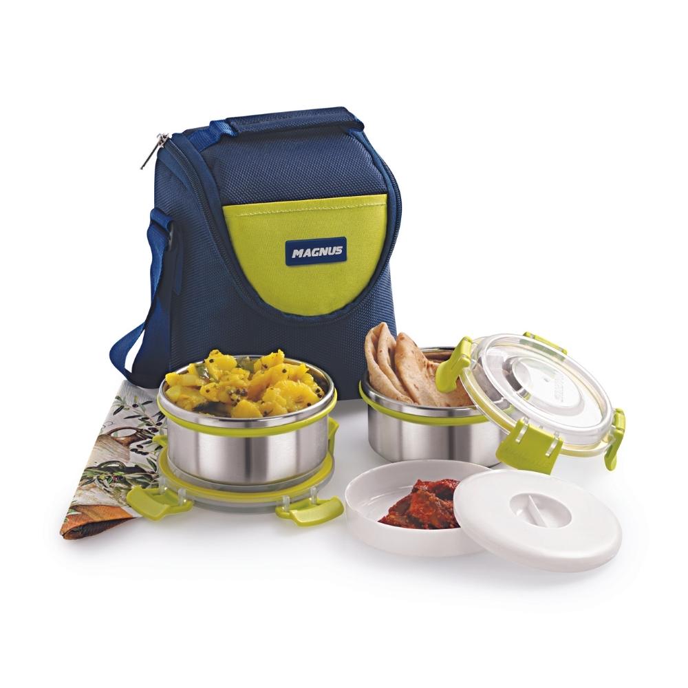 2 Airtight & Leakproof Stainless Steel Lunch Box with Bag
