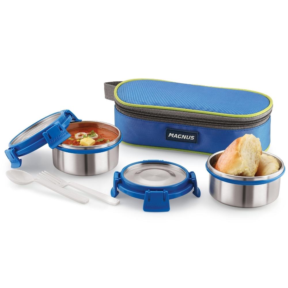 2 Deluxe Airtight & Leakproof Stainless Steel Lunch Box with Bag