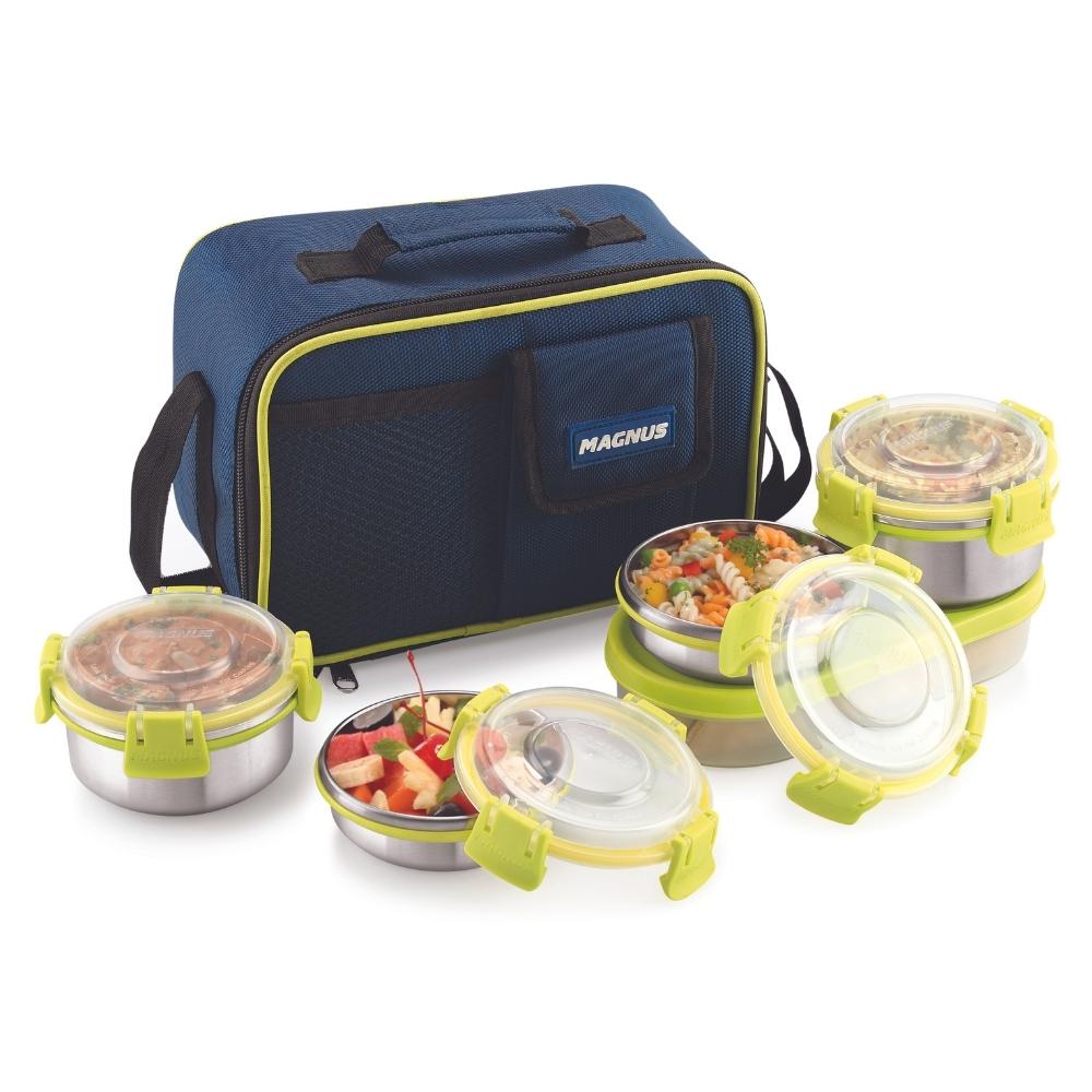 5 Airtight & Leakproof Stainless Steel Lunch Box with Bag