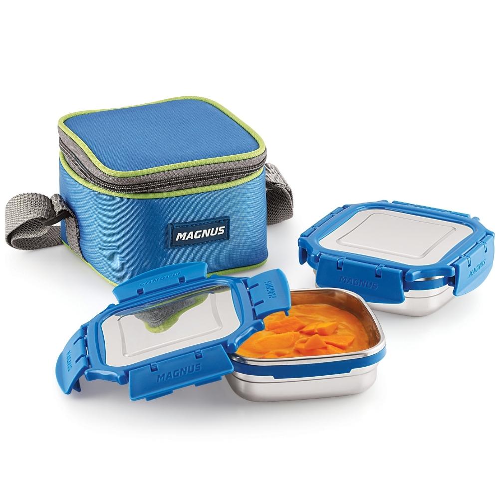 2 Airtight & Leakproof Stainless Steel Lunch Box with Bag
