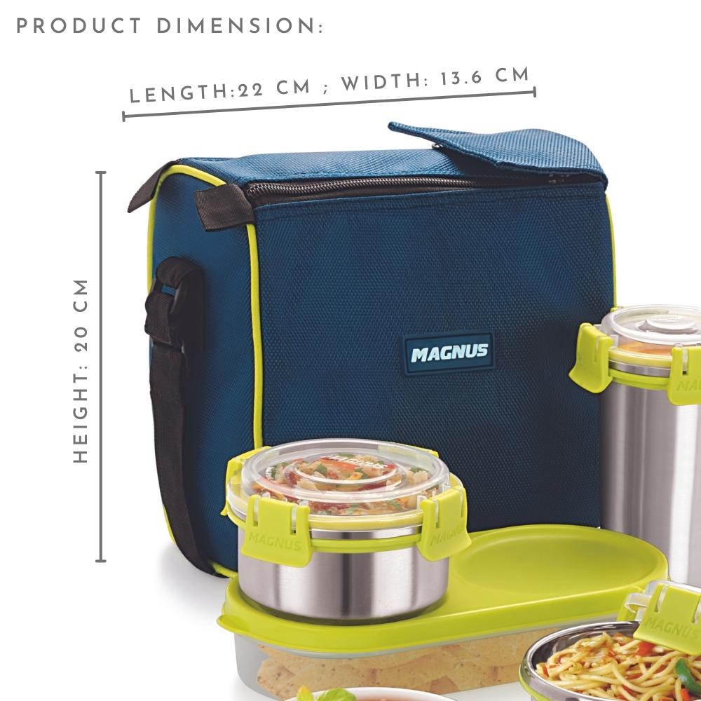 5 Airtight & Leakproof Stainless Steel Lunch Box with Bag