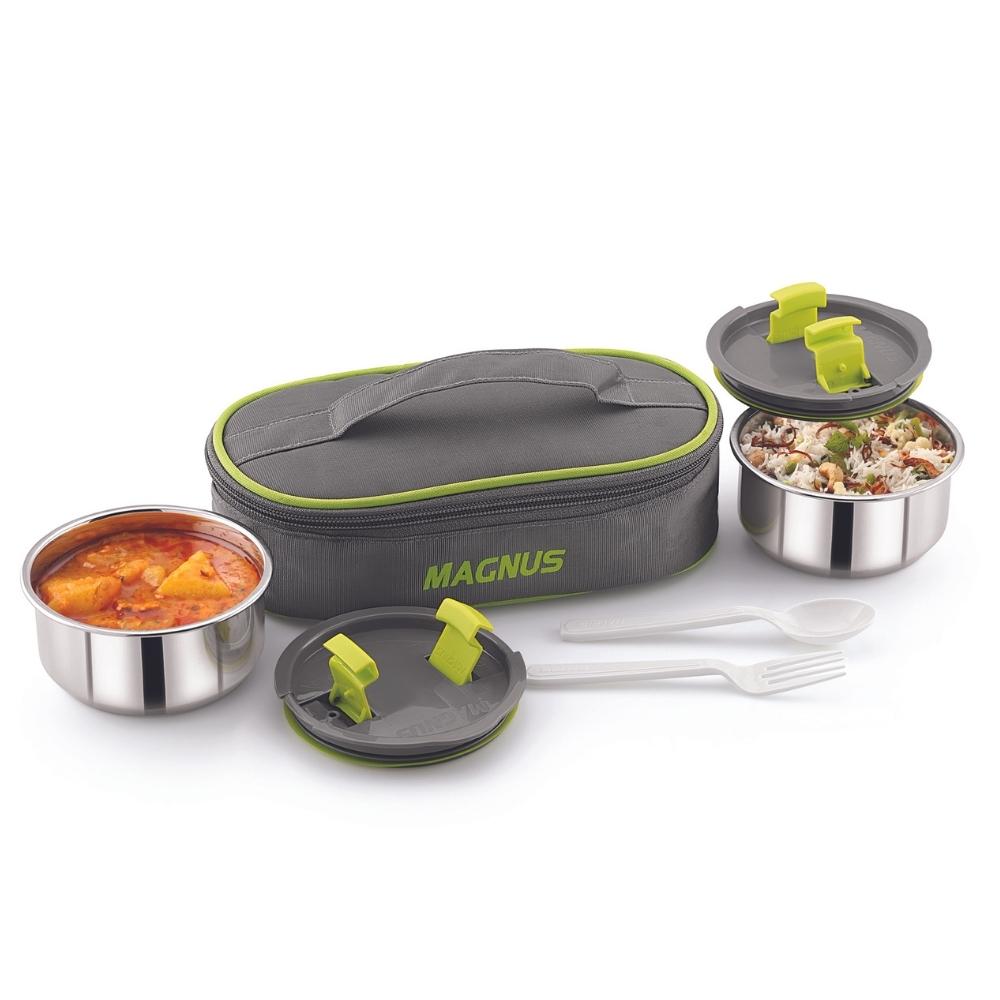 2 Stainless Steel Lunch Box with Bag