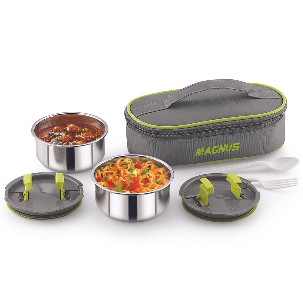 2 Stainless Steel Lunch Box with Bag