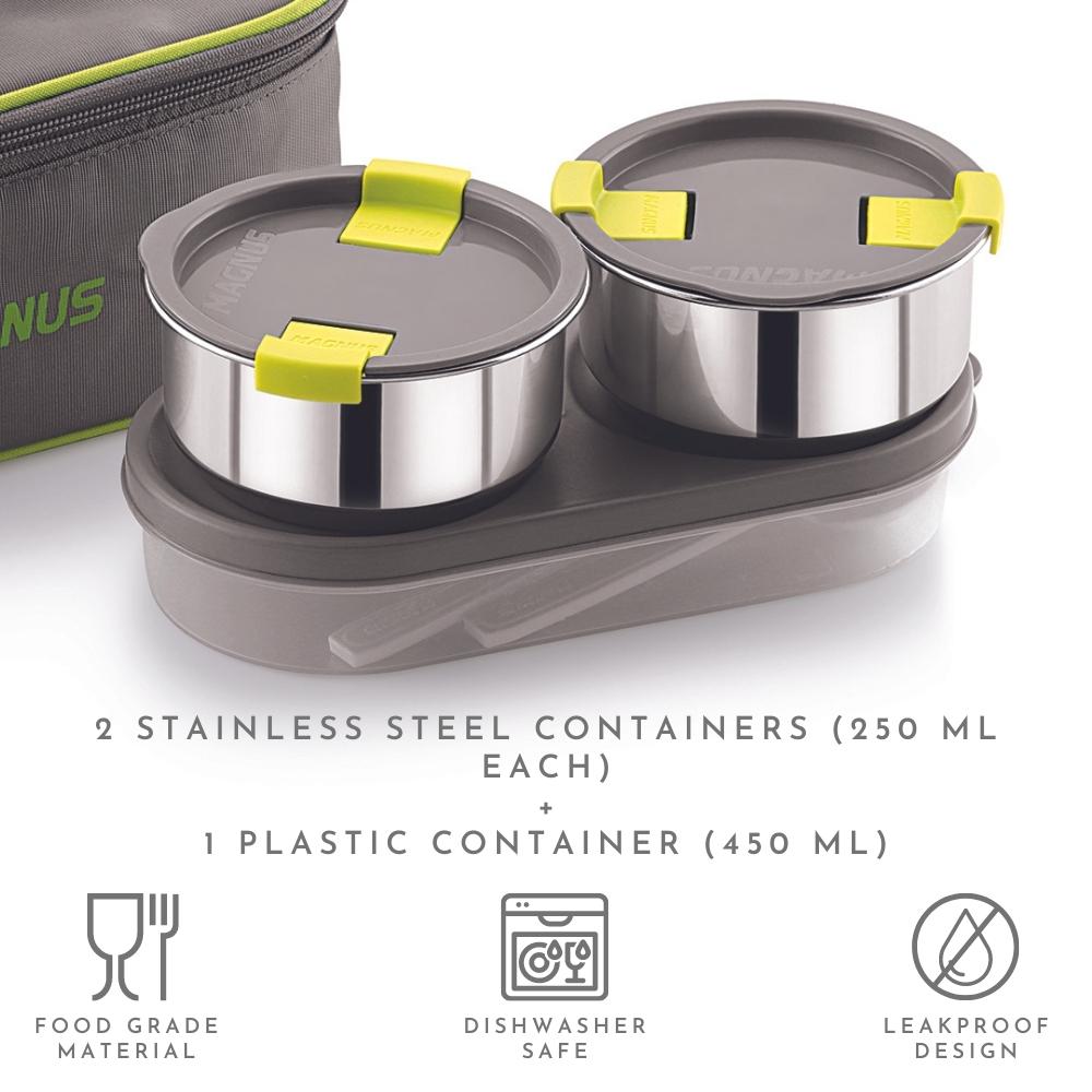 3 Stainless Steel Lunch Box with Bag