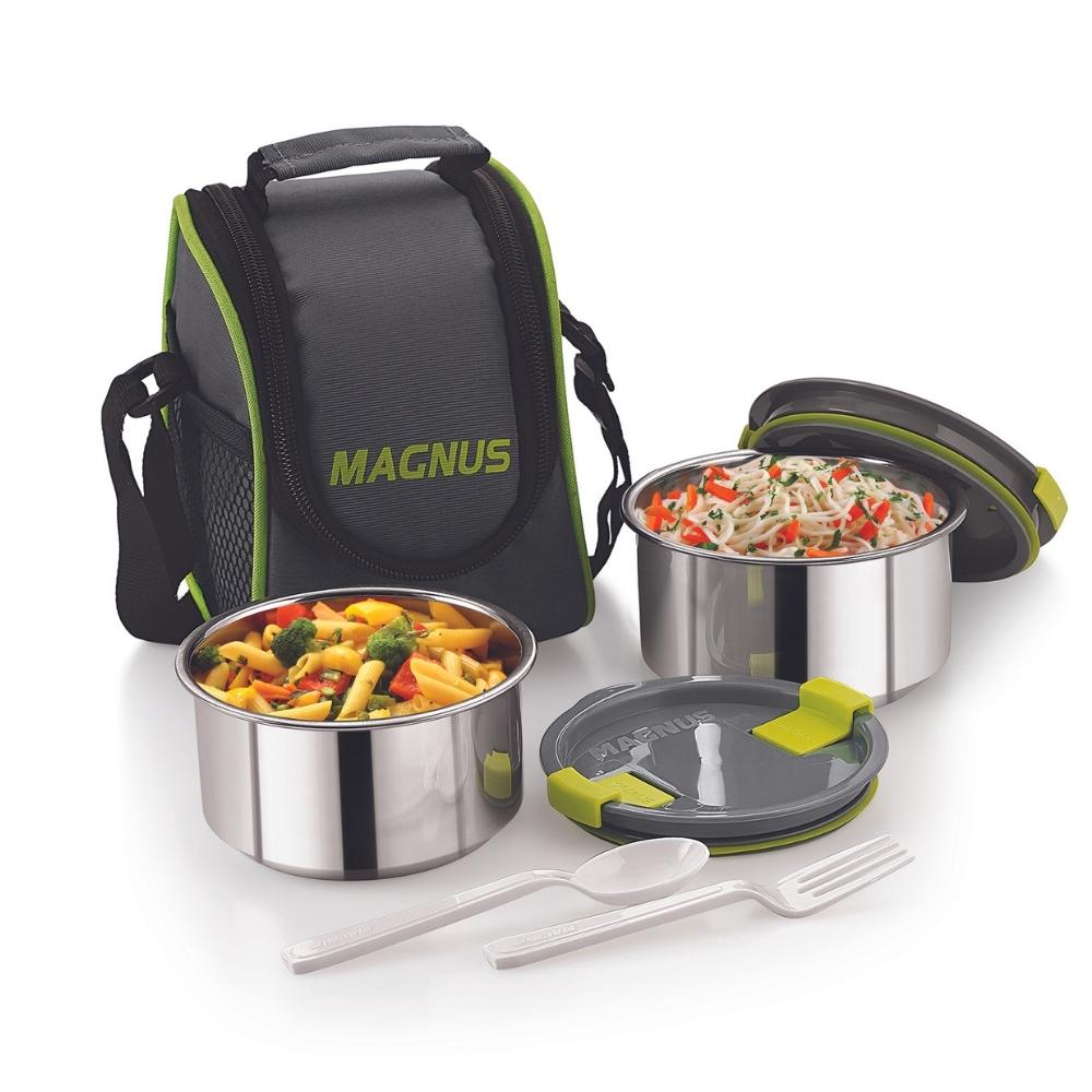 2 Airtight & Leakproof Stainless Steel Lunch Box with Bag