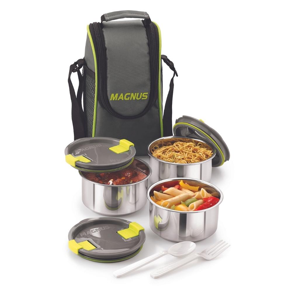 3 Airtight & Leakproof Stainless Steel Lunch Box with Bag