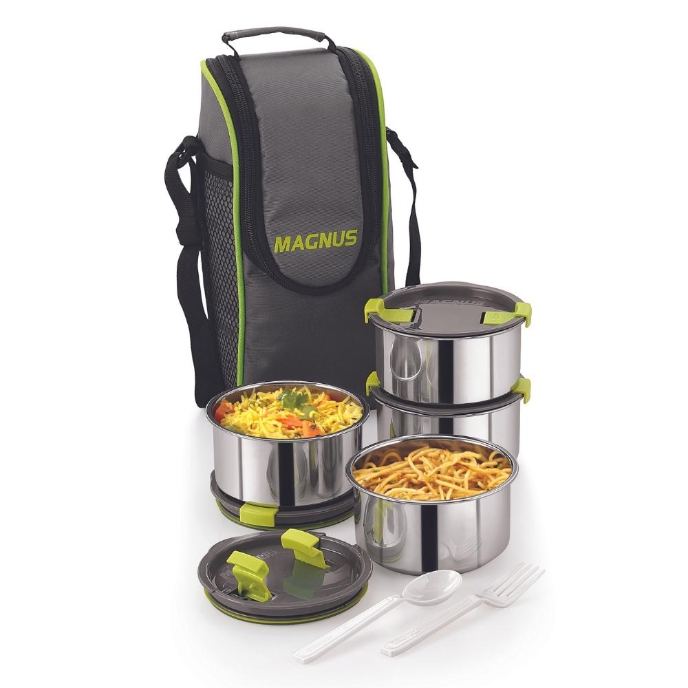 4 Airtight & Leakproof Stainless Steel Lunch Box with Bag