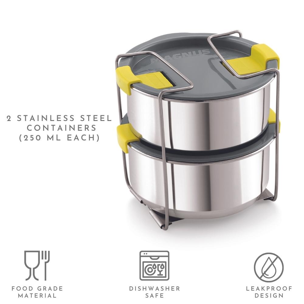 Pride 2 Deluxe Insulated Lunch Box for Office 2 Containers Lunch Box