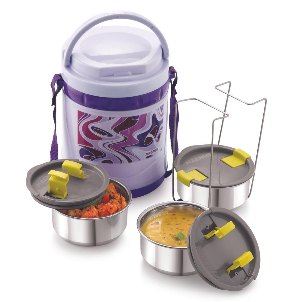 Pride 3 Deluxe Insulated Lunch Box for Office 3 Containers Lunch Box