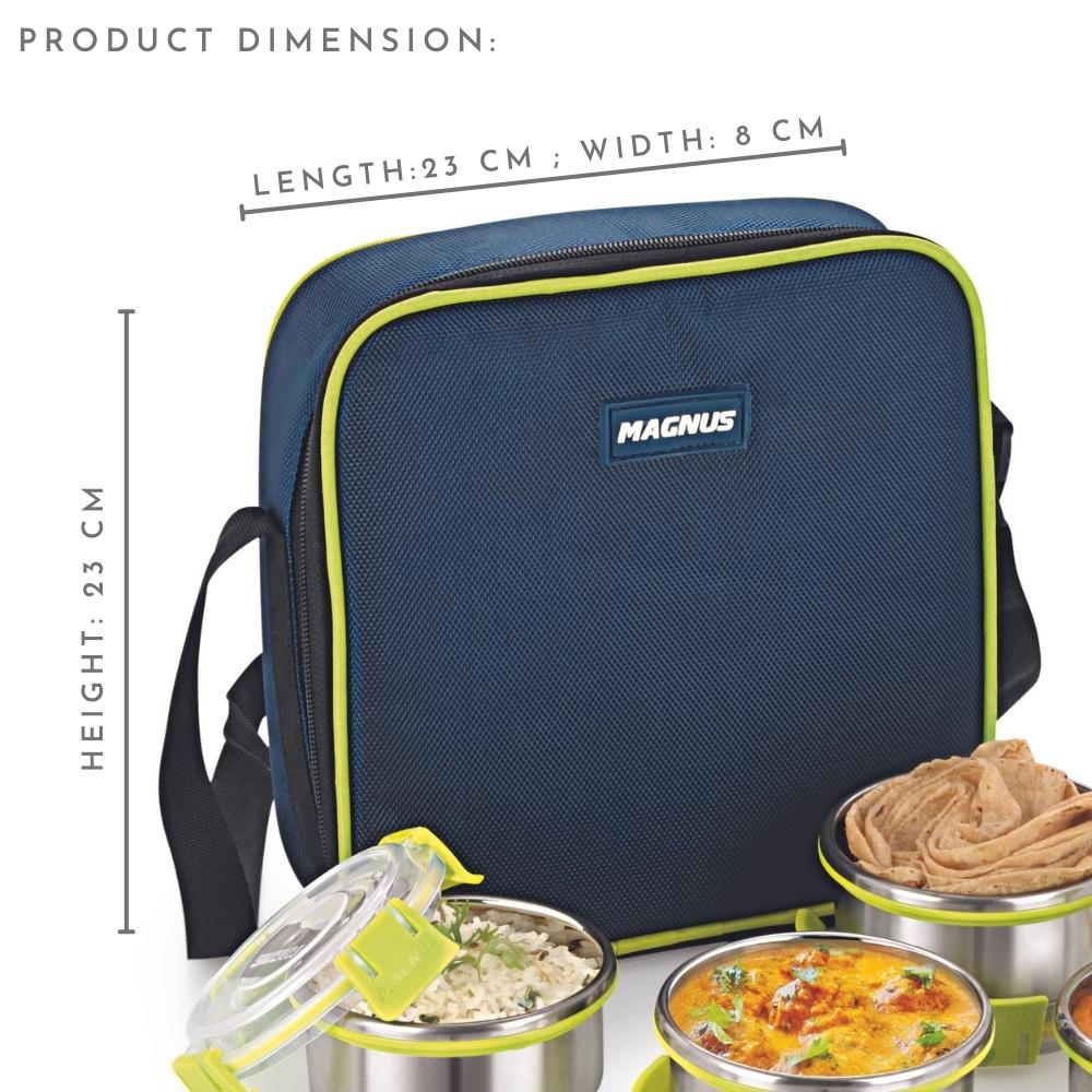 4 Airtight & Leakproof Stainless Steel Lunch Box with Bag