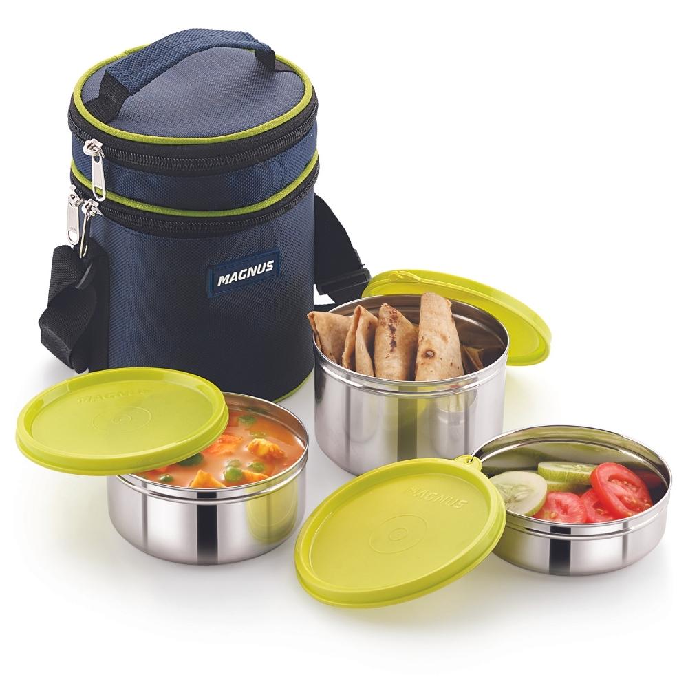 3 Airtight & Leakproof Stainless Steel Lunch Box with Bag