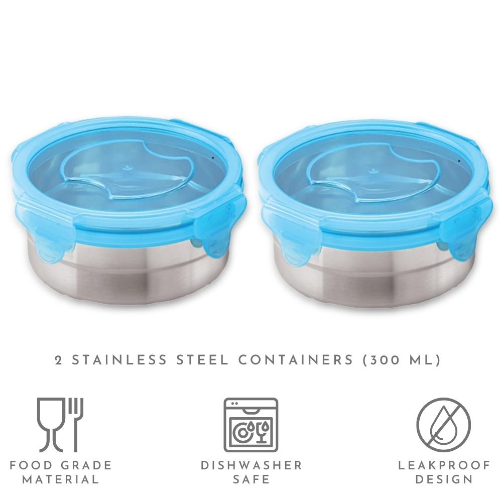 2 Airtight & Leakproof Stainless Steel Lunch Box with Bag