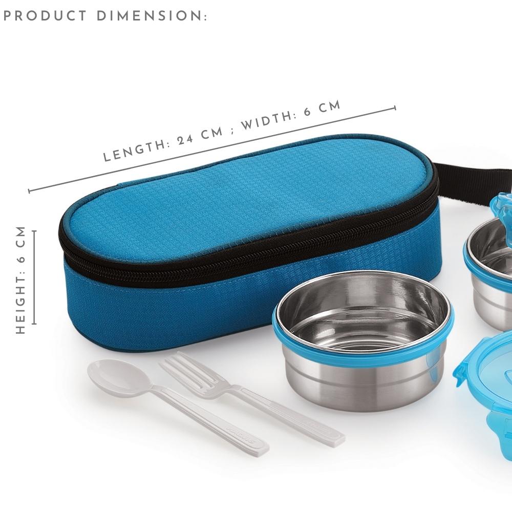2 Airtight & Leakproof Stainless Steel Lunch Box with Bag