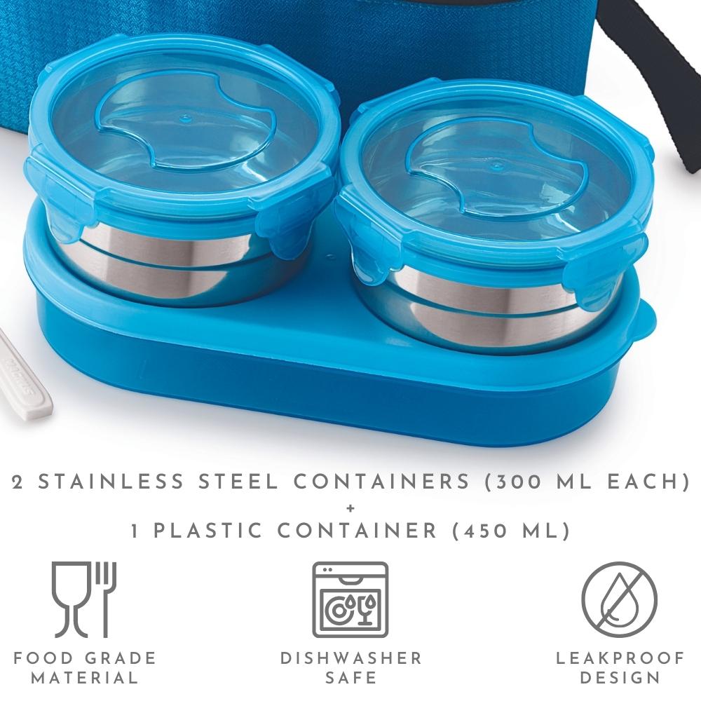 3 Airtight & Leakproof Stainless Steel Lunch Box with Bag