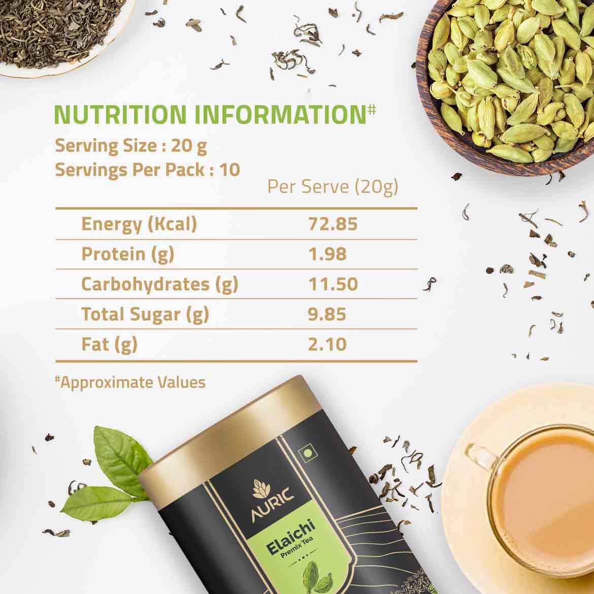 Auric Assorted Premix Tea in Taste of Elaichi & Masala