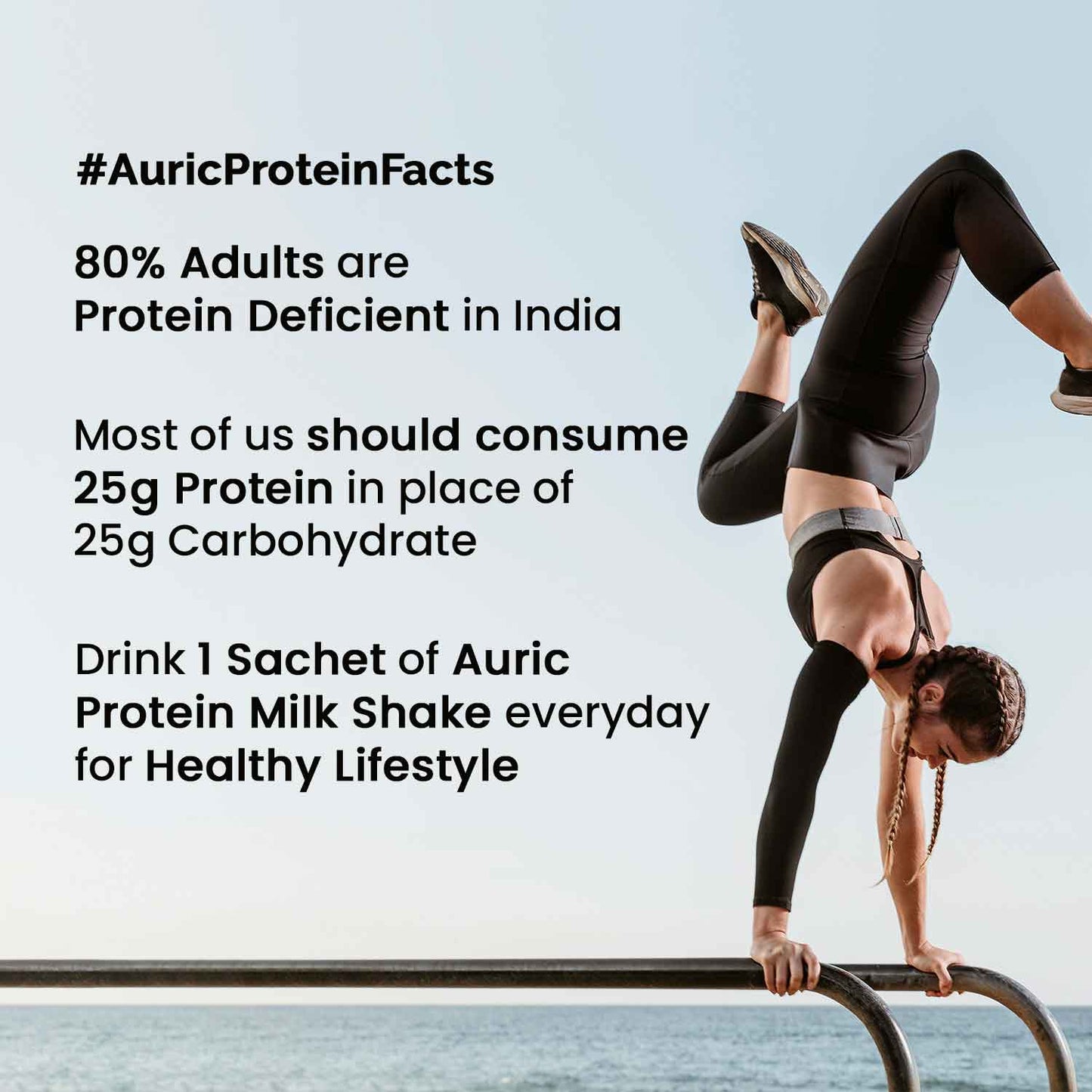 Auric Vegan Plant Protein Powder for Men & Women 8 Sachet