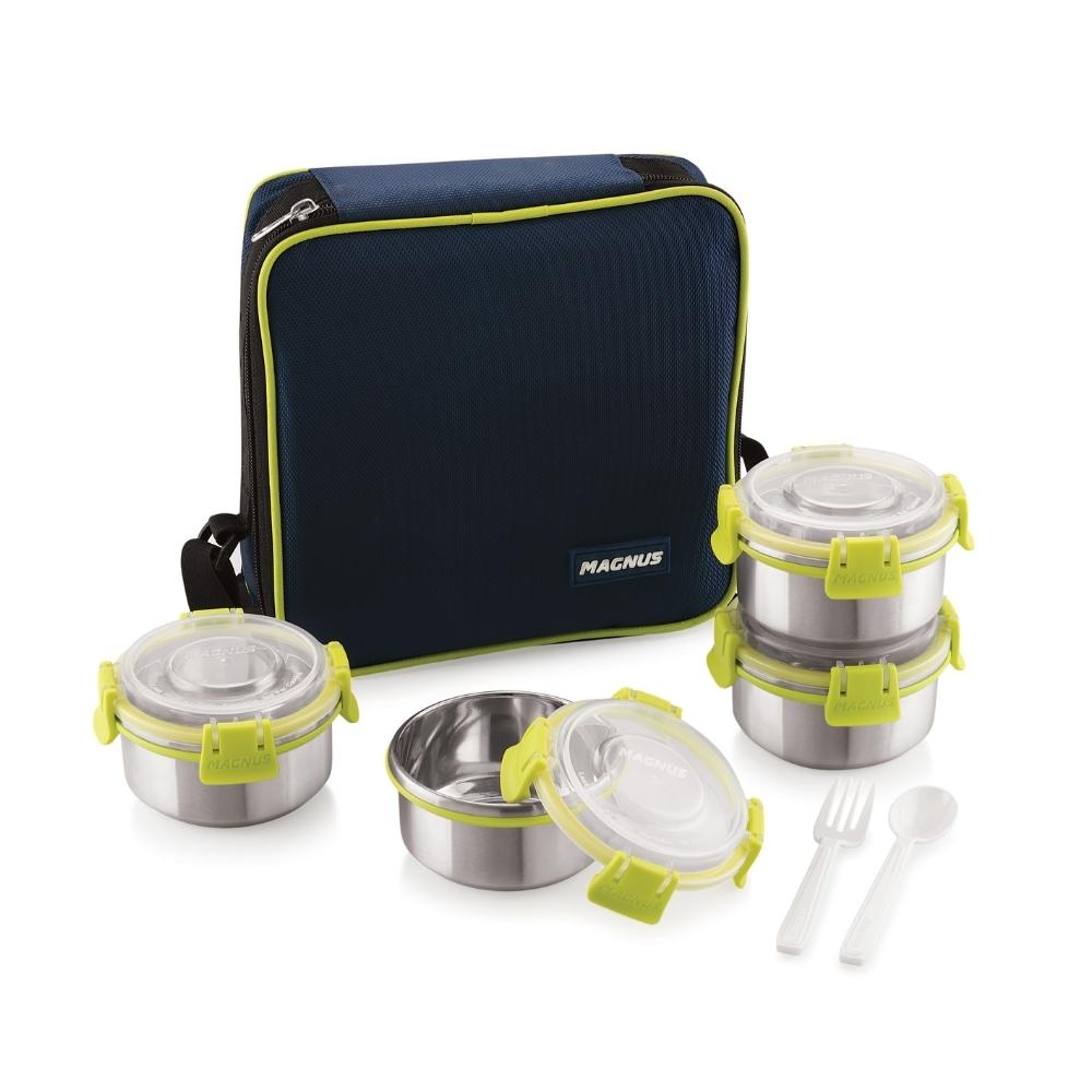 4 Airtight & Leakproof Stainless Steel Lunch Box with Bag