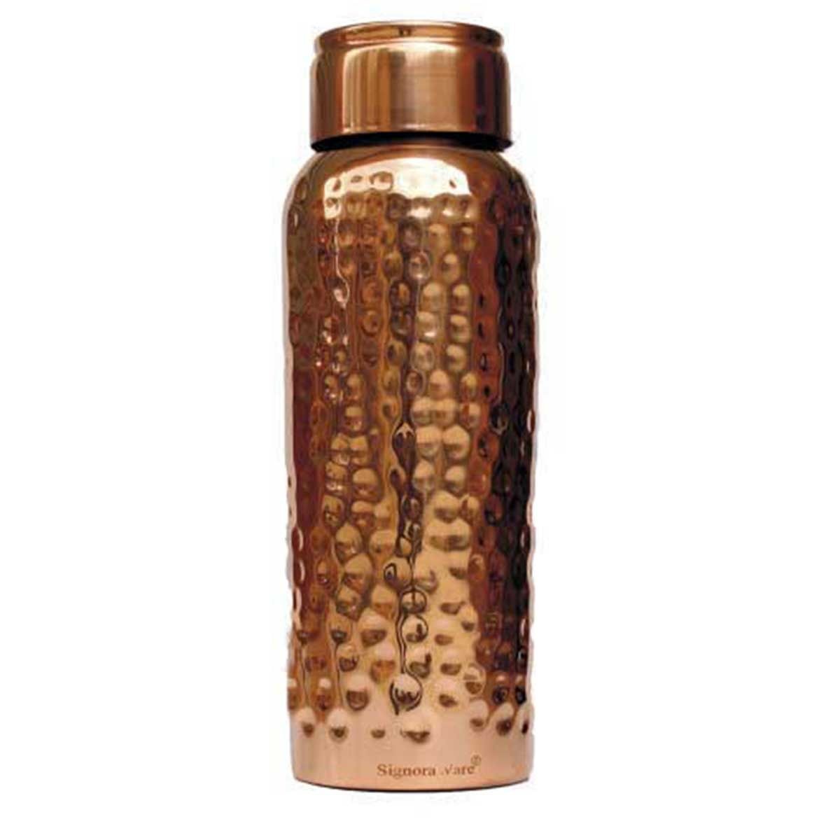 Sara Copper Bottle 1000 Ml Hammered