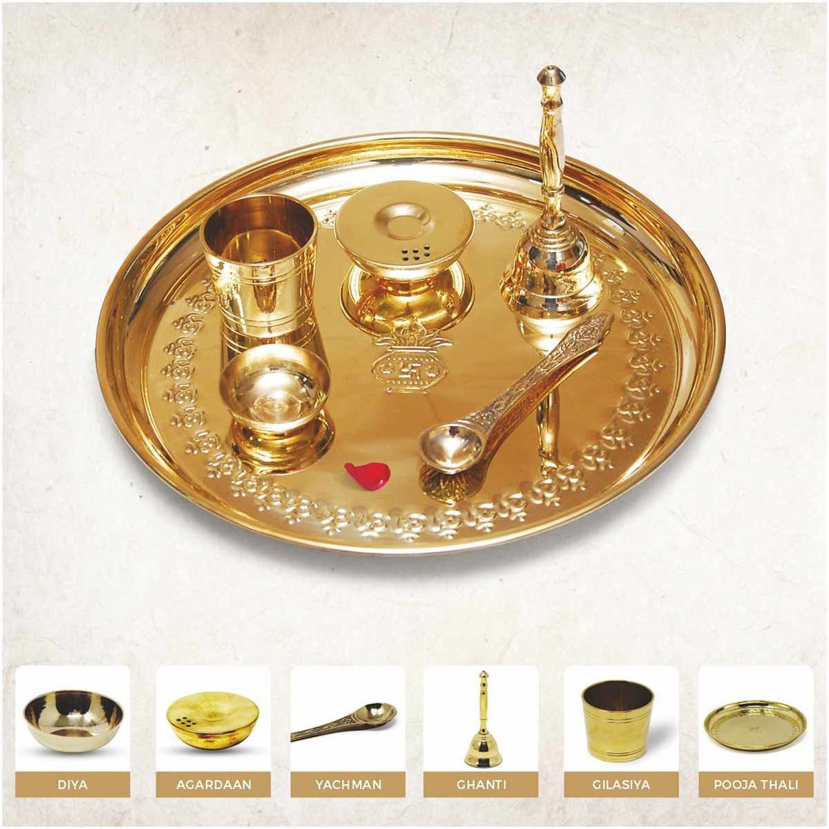 Shubh Mangal Pooja Thali Brass
