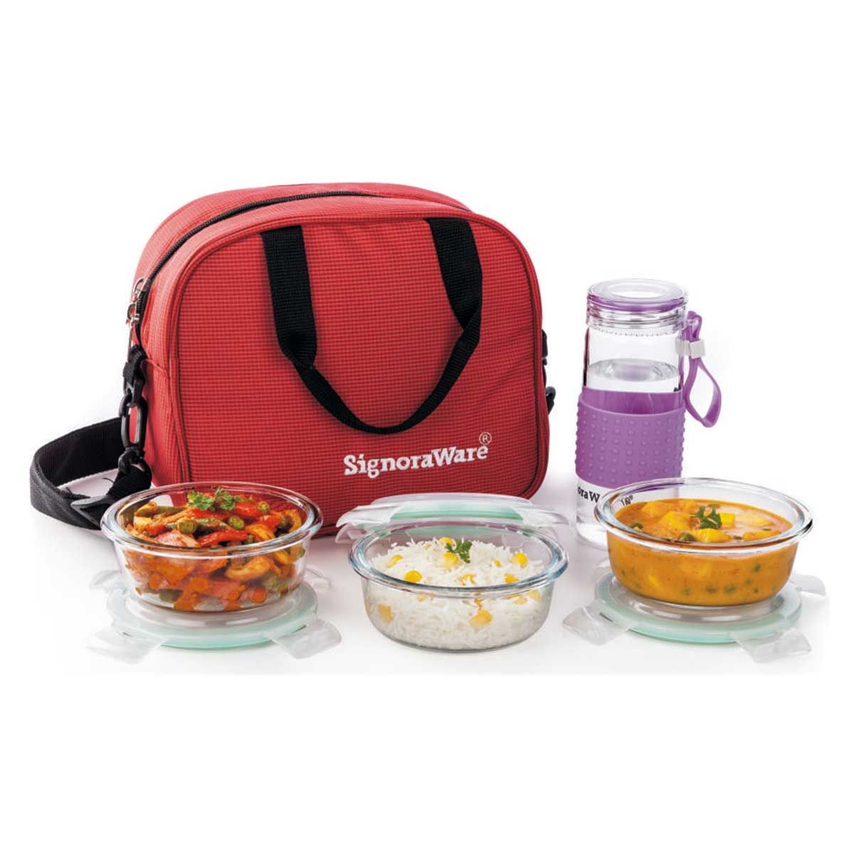 Sling Glass Lunch Box With Glass Bottle