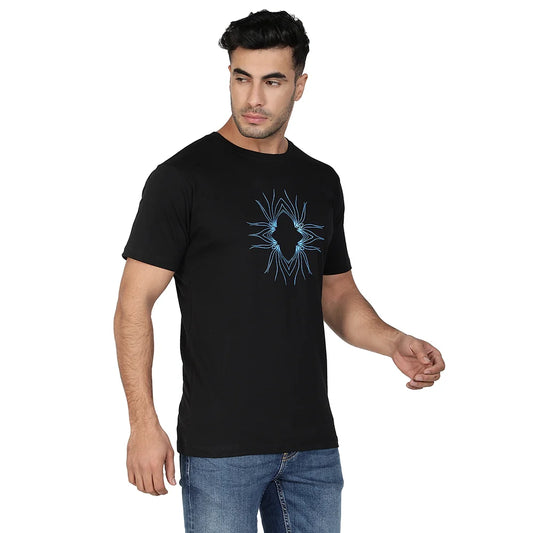 Men Black Pure Cotton T-shirt