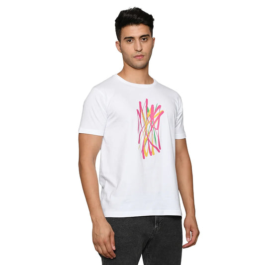 Men White Pure Cotton T-shirt