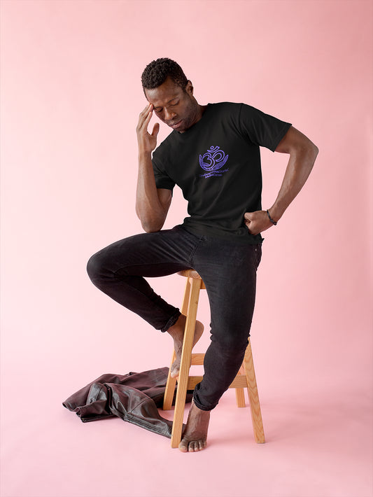 Purple OM Black Printed Tshirt Men