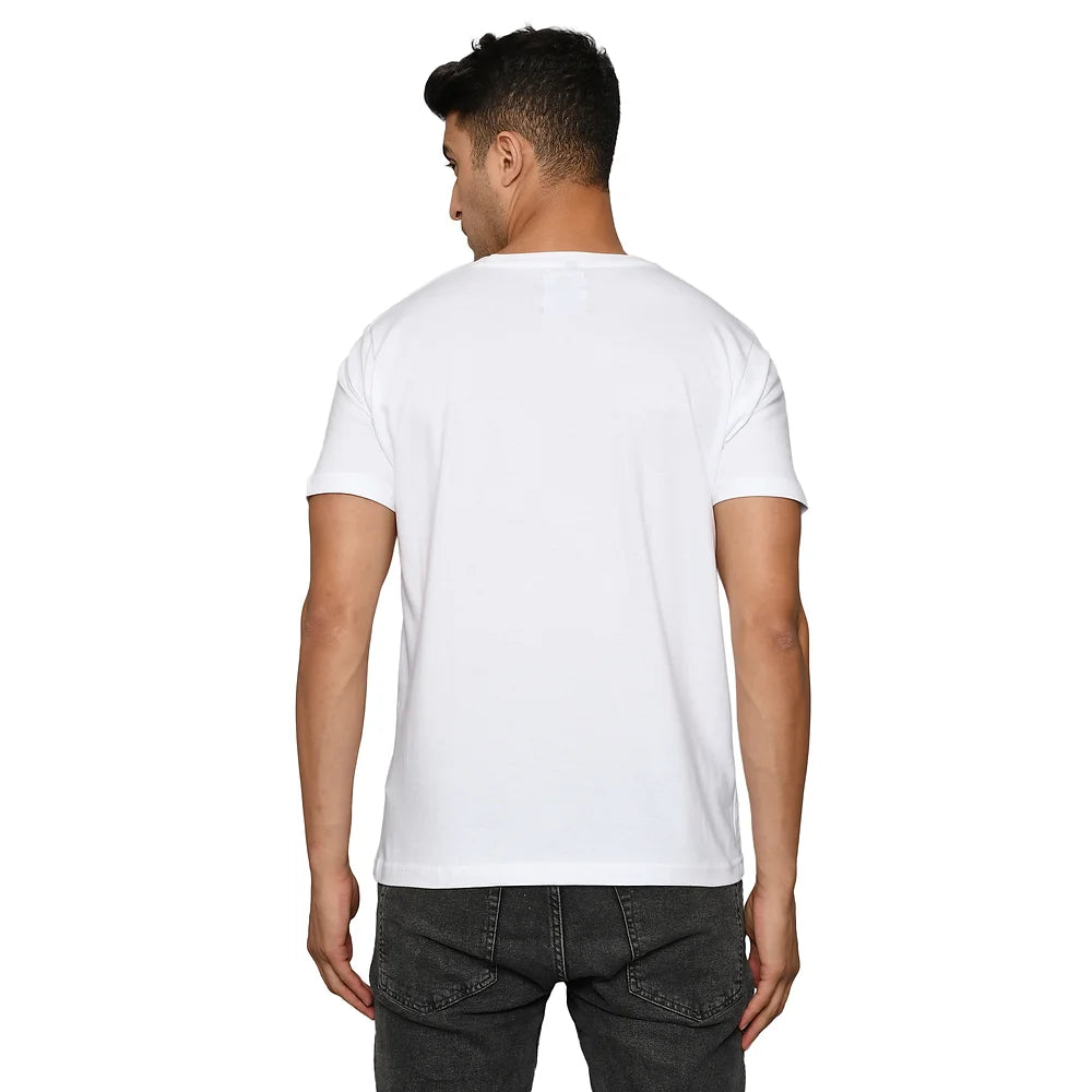 Men White Pure Cotton T-shirt